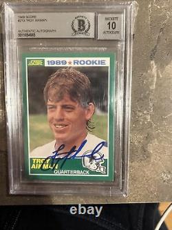 Troy Aikman? 1989 Score ROOKIE CARD RC AUTOGRAPH AUTO BGS 10 COWBOYS