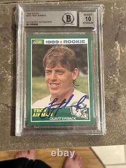 Troy Aikman? 1989 Score ROOKIE CARD RC AUTOGRAPH AUTO BGS 10 COWBOYS