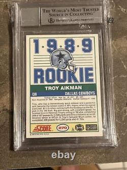 Troy Aikman? 1989 Score ROOKIE CARD RC AUTOGRAPH AUTO BGS 10 COWBOYS