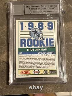 Troy Aikman? 1989 Score ROOKIE CARD RC AUTOGRAPH AUTO BGS 10 COWBOYS