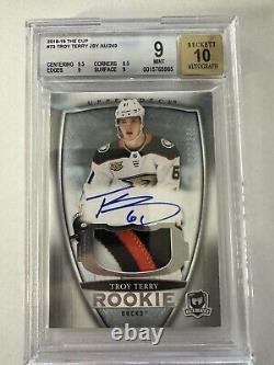 Troy Terry 2018-19 Upper Deck The Cup Rookie Patch RPA /249 Duck BGS 9 Auto 10