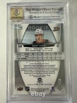 Troy Terry 2018-19 Upper Deck The Cup Rookie Patch RPA /249 Duck BGS 9 Auto 10