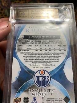 True Gem Bgs 9.5 With 10 Auto Exquisite Collection Jersey Connor Mcdavid 2015 Rc