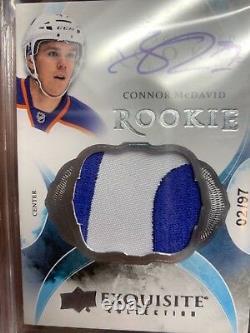 True Gem Bgs 9.5 With 10 Auto Exquisite Collection Jersey Connor Mcdavid 2015 Rc