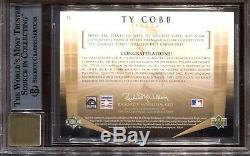 Ty Cobb 2004 Ud Sp Legendary Cuts Cut Auto Autograph /18 Bgs 9 Tigers Hof