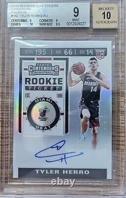 Tyler Herro 2019/20 Contenders Rookie Ticket Premium Auto Autograph BGS 9 T23