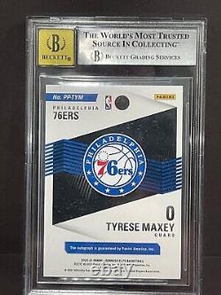 Tyrese Maxey 2020 Elite PEN PALS RED #/49 Rookie Autograph BGS 9 Auto 10 Sixers