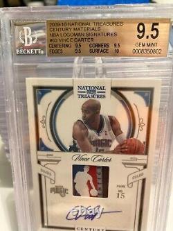 Vince Carter 2009-10national Treasures Nba Logoman Auto Autograph 1/1 Bgs 9.5/10