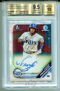 WANDER FRANCO 2019 Bowman Chrome Prospect Rookie RC Auto Autograph AU BGS 9.5 10