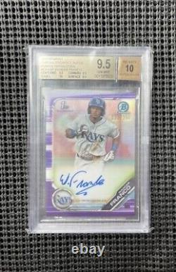 WANDER FRANCO AUTO 2019 Bowman Chrome Autograph PURPLE REFRACTOR /250 BGS 9.5