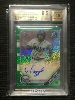 Wander Franco 2019 Bowman Chrome Green Shimmer Refractor Autograph Auto Bgs 9.5