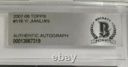 Yi Jianlian BAS/BGS 20-7-08 Topps #116 Signed RC Auto Autograph China RARE